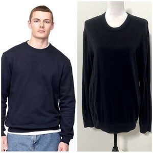 GAP Mens Medium Pullover Navy Crewneck Long Sleeve Sweater Preppy Business EUC